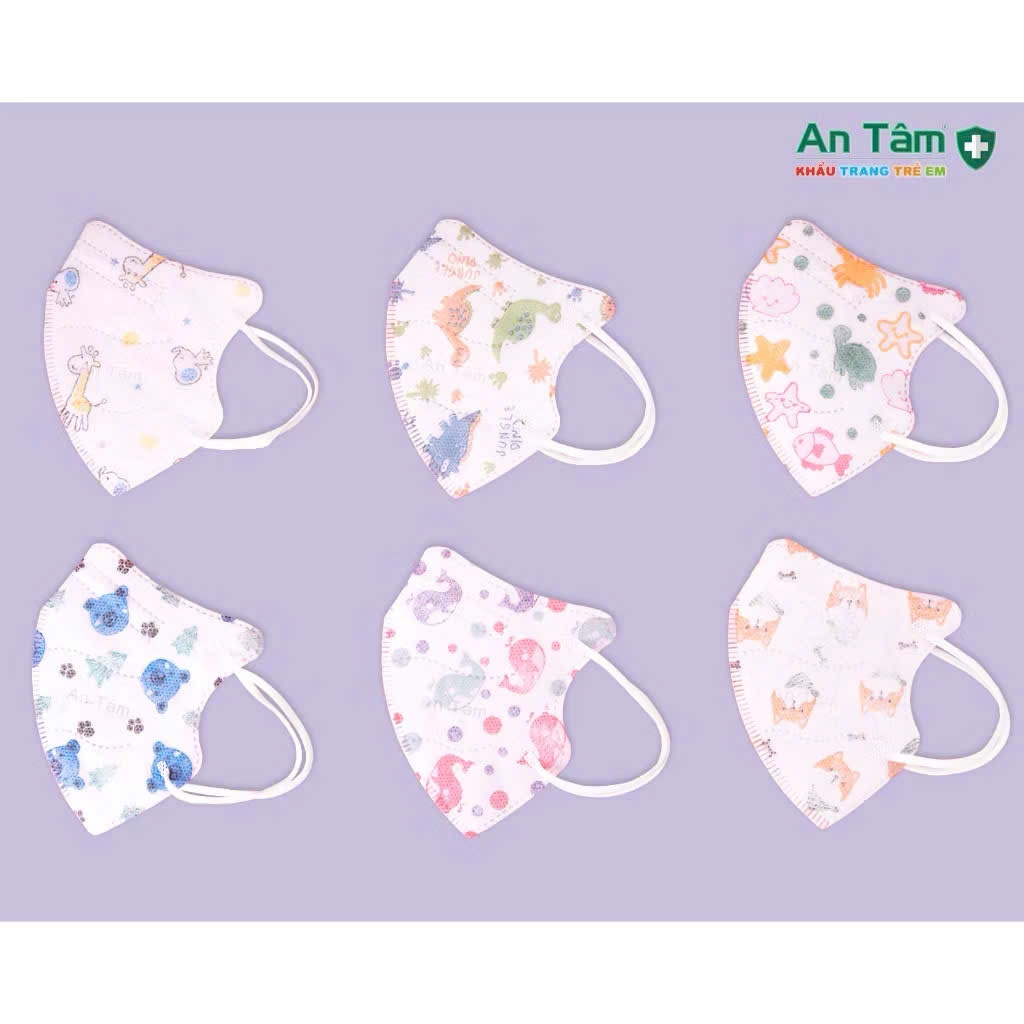 Thùng 200 cái [ TẶNG thêm 10 cái] Khẩu trang y tế kháng khuẩn 6D cho bé Chính Hãng AN TÂM