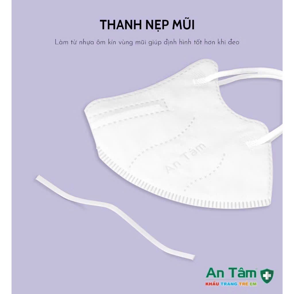Thùng 200 cái [ TẶNG thêm 10 cái] Khẩu trang y tế kháng khuẩn 6D cho bé Chính Hãng AN TÂM