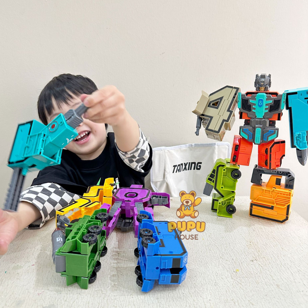 Bộ Đồ Chơi Lắp Ráp Robot Biến Hình Từ Số 0 - 9 Đồ chơi Số Bộ Chữ Số Biến Hình Đồ Chơi Cho Bé Trai Size TO- PUPU HOUSE