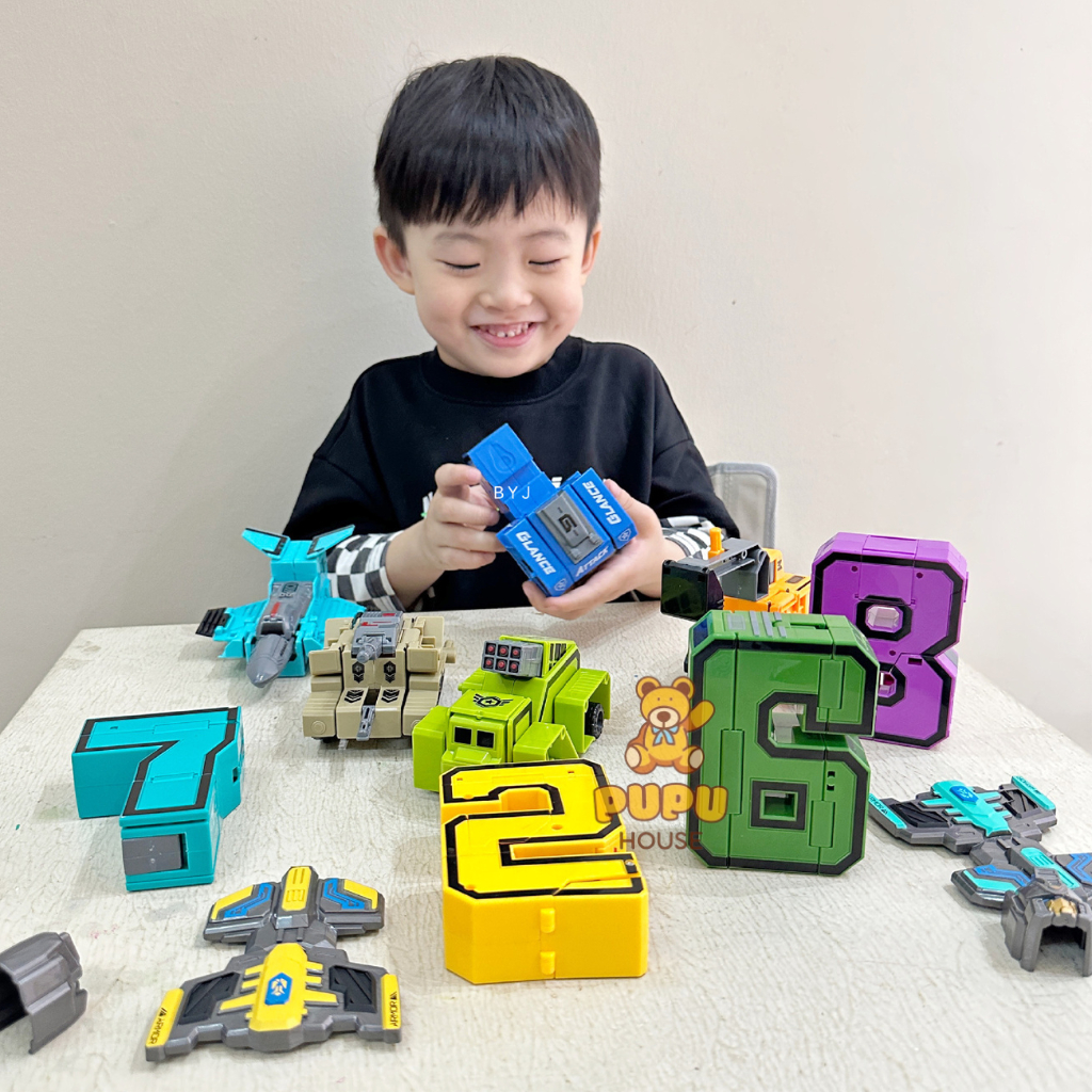 Bộ Đồ Chơi Lắp Ráp Robot Biến Hình Từ Số 0 - 9 Đồ chơi Số Bộ Chữ Số Biến Hình Đồ Chơi Cho Bé Trai Size TO- PUPU HOUSE