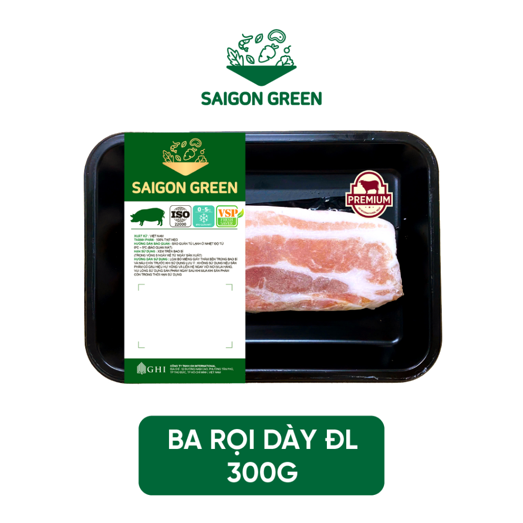 Ba Rọi Rút Xương Không Da 3CM Saigon Green 300g - Đông lạnh | Shopee ...