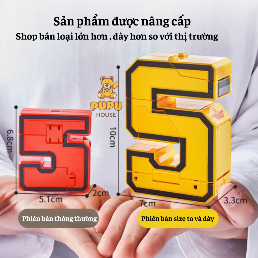 Robot Số Biến Hình Cỡ Lớn Lắp Ghép Từ 0-9 Đồ Chơi Lắp Ráp Con Số Biến Hình 10 Số Đồ Chơi Robot Số - PUPU HOUSE