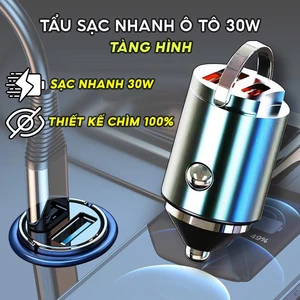 Tẩu sạc nhanh ô tô Tàng hình Công suất tối đa thiết kế chìm KhosiTD