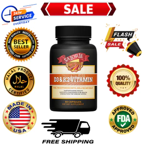 Bổ sung Vitamin D3 K2, 5000 Iu, Tăng cường xương và răng, Cải thiện tim mạch và hỗ trợ sức khỏe khớp