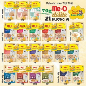 Pate Delite [ 70g ] có 21 vị đa dạng cho Mèo/ Pate Me-O Delite Thailand - Thức ăn dạng ướt__