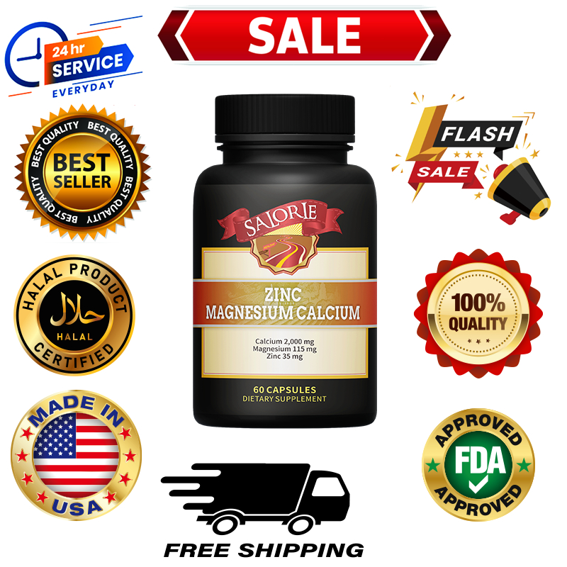 Canxi Magiê Kẽm, 2150 mg, Cải thiện sức khỏe xương và chất lượng giấc ngủ, Giảm đau