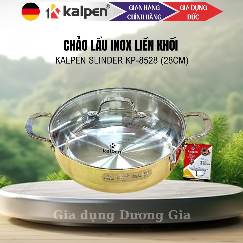 Chảo inox 304 liền khối- Xào,chiên rán, Lẩu - Kalpen KP-8528/30 size ...