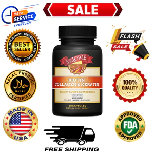 Biotin, thúc đẩy tăng trưởng tế bào, thúc đẩy tăng trưởng tóc, cải thiện làn da, 60 viên nang mềm