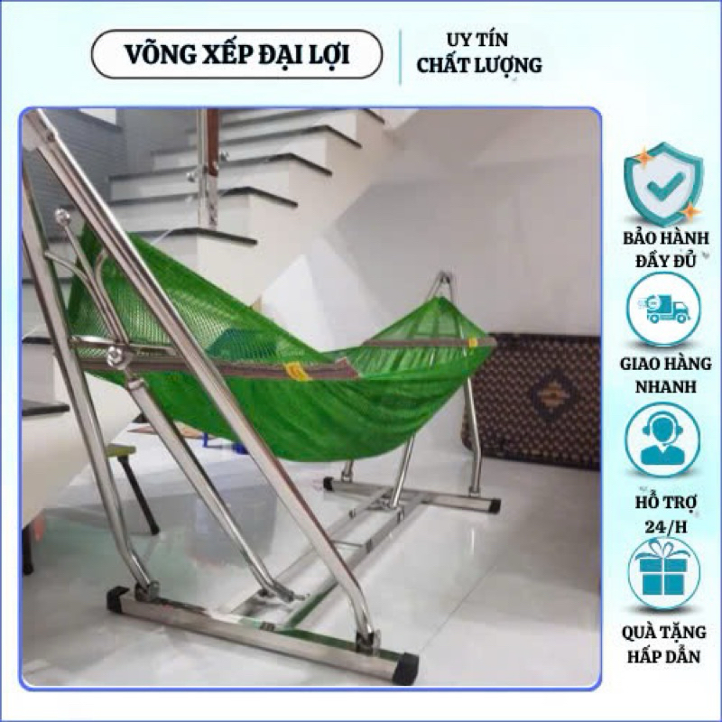võng xếp inox khung vuông cao cấp ĐẠI LỢI cỡ lớn chuẩn inox tiến đạt ...