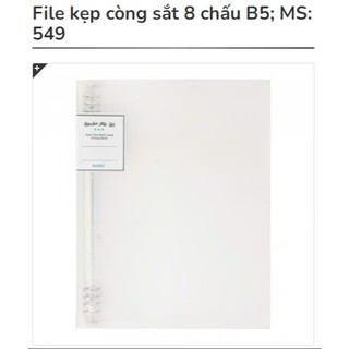 KLONG - Binder File kẹp còng sắt 8 chấu B5; MS: 549 ♥ Tự chọn bìa riêng, ruột riêng ♥ Sổ còng sắt Caro / Dot / Lined