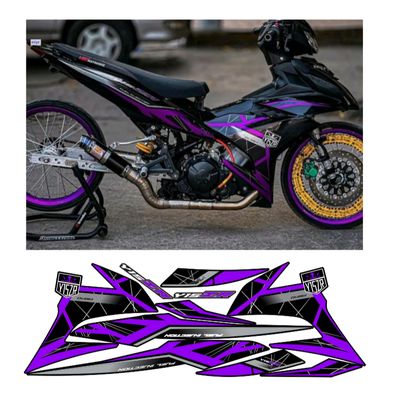 tem rời exciter 150 mâu y15zr chất liệu in 3 lớp chống nước không phai màu nhãn dán decal,