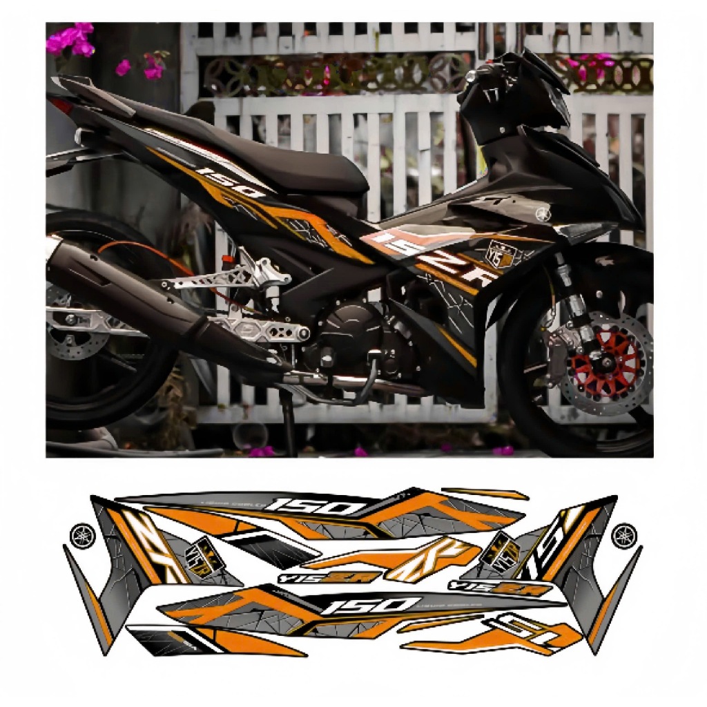 tem rời exciter 150 mâu y15zr cao cấp chất liệu in 3 lớp chống nước không phai màu NHÃN DÁN DECAL.