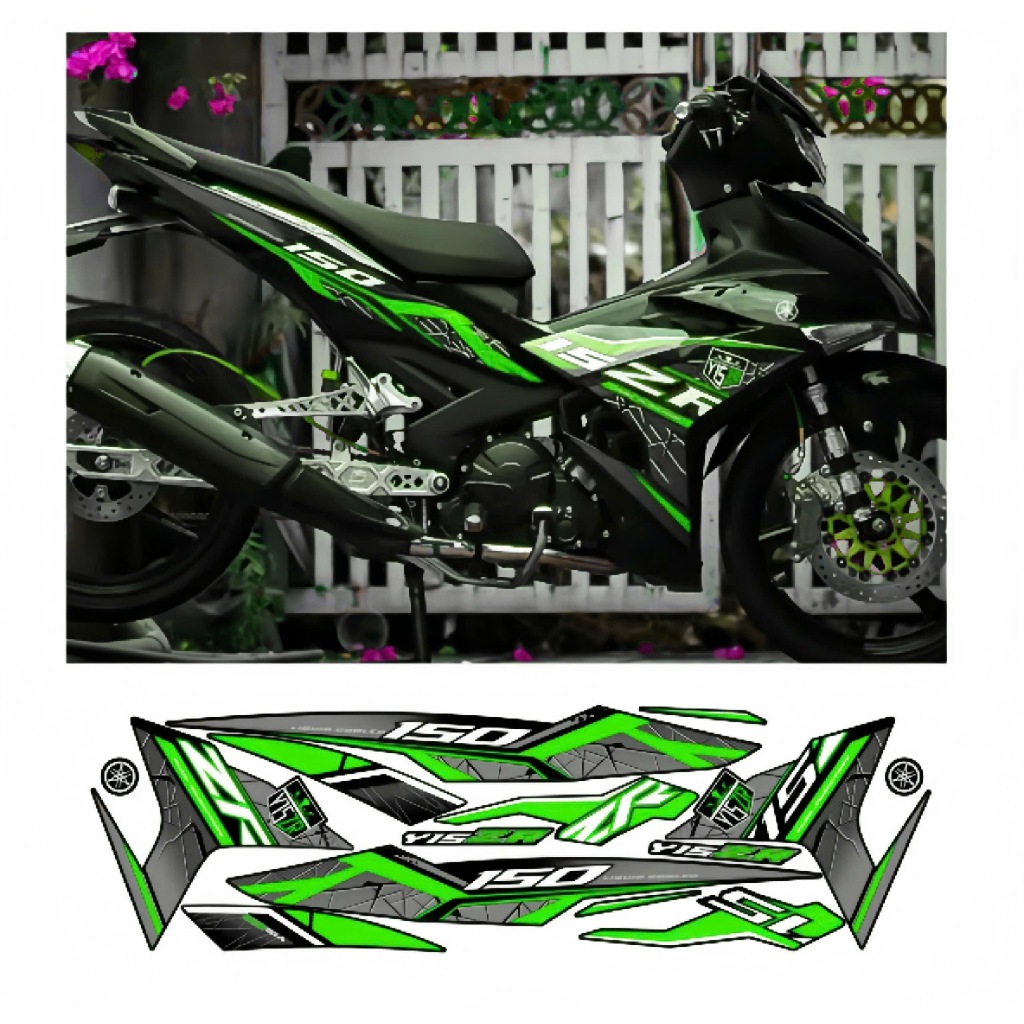 tem rời exciter 150 mâu y15zr cao cấp chất liệu in 3 lớp chống nước không phai màu NHÃN DÁN DECAL.