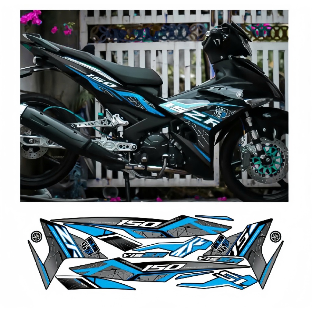 tem rời exciter 150 mâu y15zr cao cấp chất liệu in 3 lớp chống nước không phai màu NHÃN DÁN DECAL.