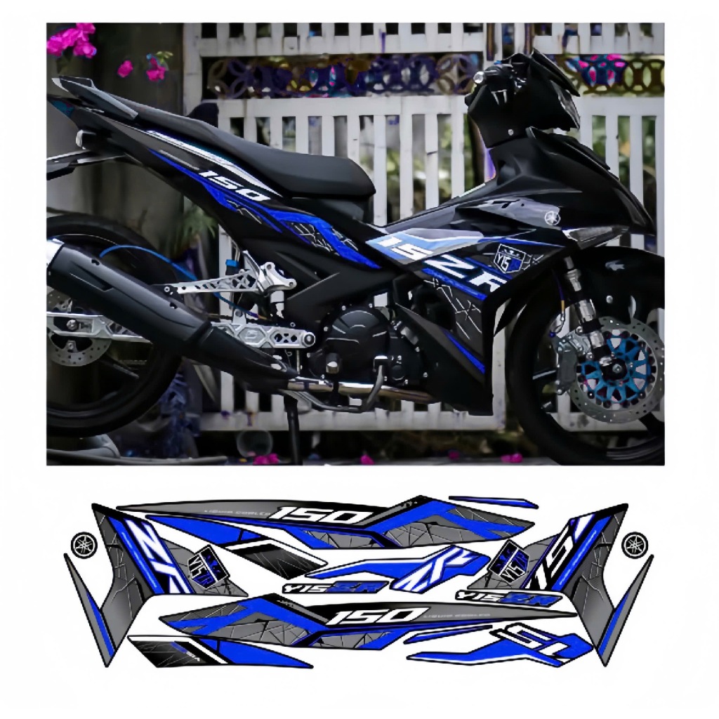 tem rời exciter 150 mâu y15zr cao cấp chất liệu in 3 lớp chống nước không phai màu NHÃN DÁN DECAL.