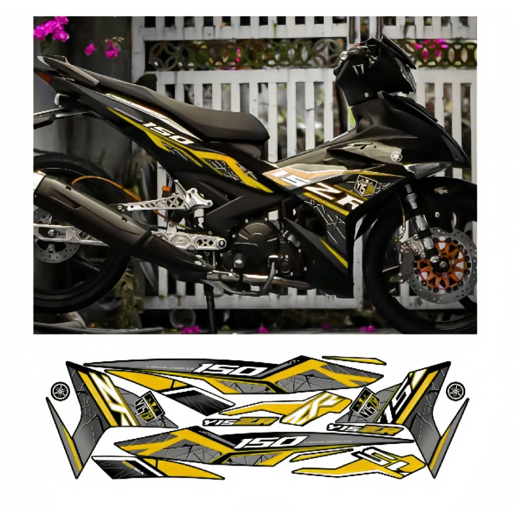 tem rời exciter 150 mâu y15zr cao cấp chất liệu in 3 lớp chống nước không phai màu NHÃN DÁN DECAL.