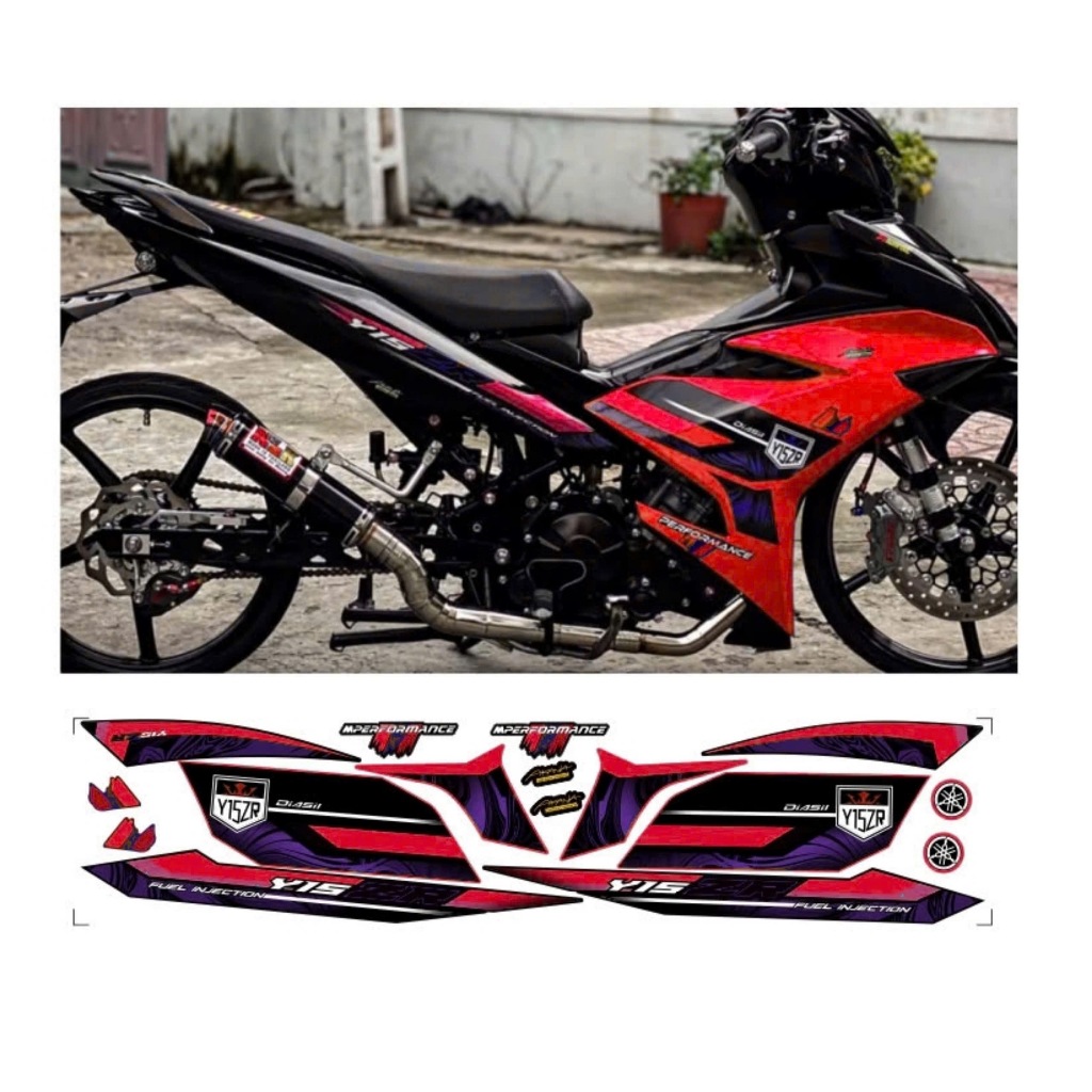 tem rời exciter mâu y15 chế chất liệu in 3 lớp chống nước không phai màu nhãn dán decal.