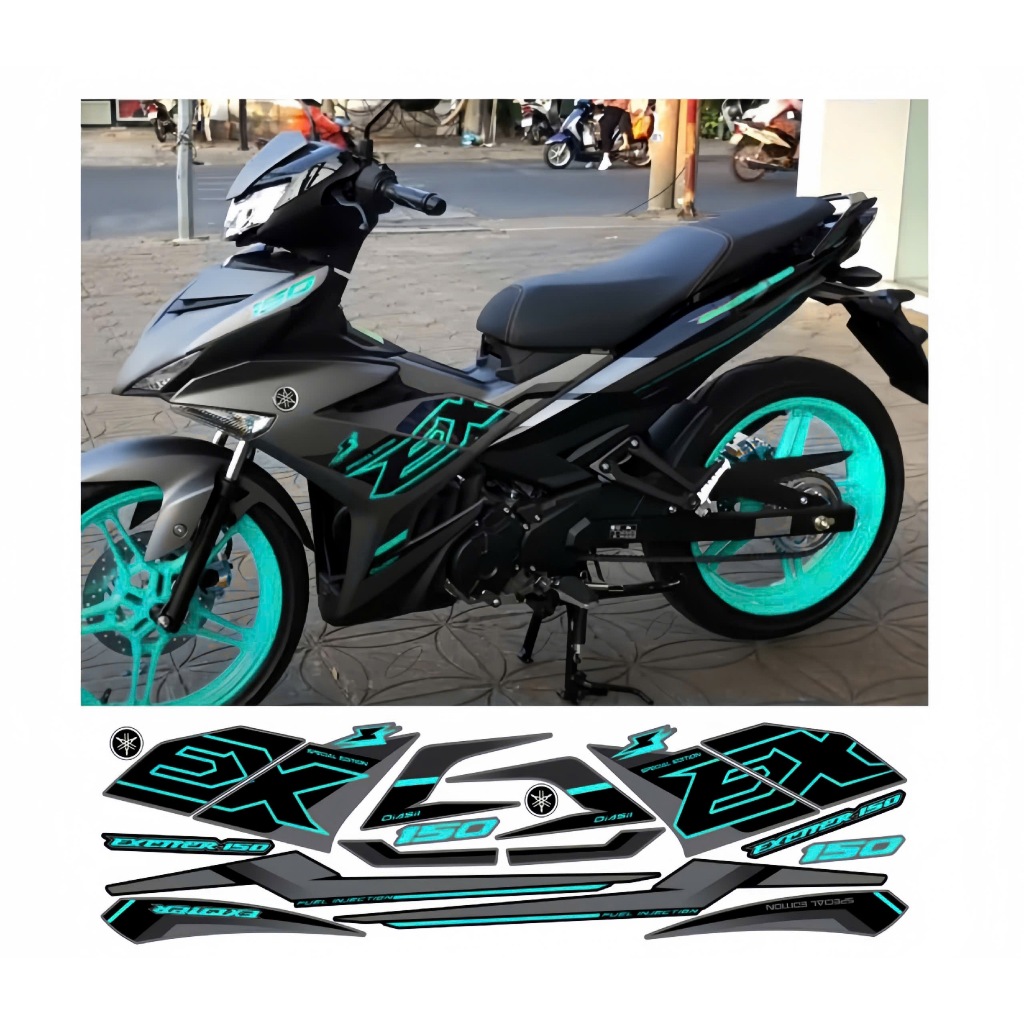 tem rời exciter 150 cao cấp chất liệu in 3 lớp PPF chống nước không phai màu nhãn dán decal.