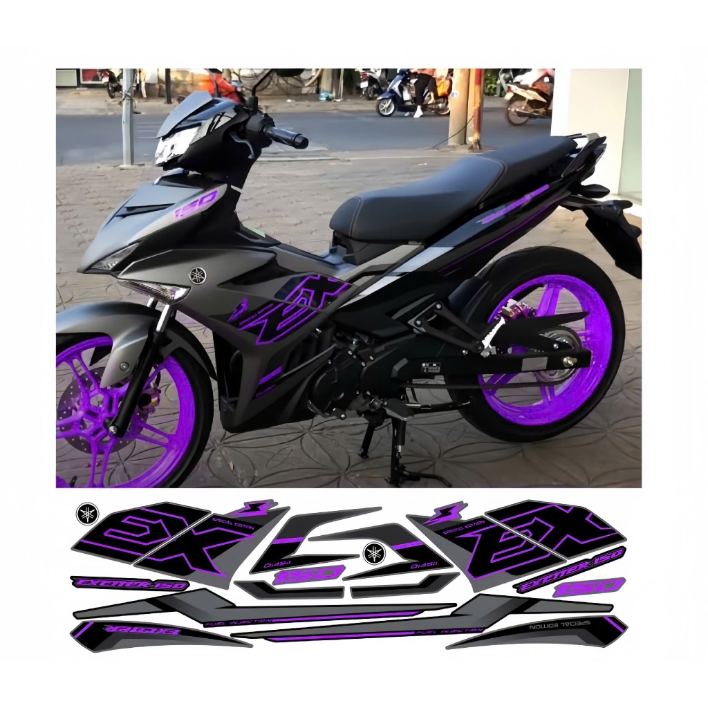 tem rời exciter 150 cao cấp chất liệu in 3 lớp PPF chống nước không phai màu nhãn dán decal.