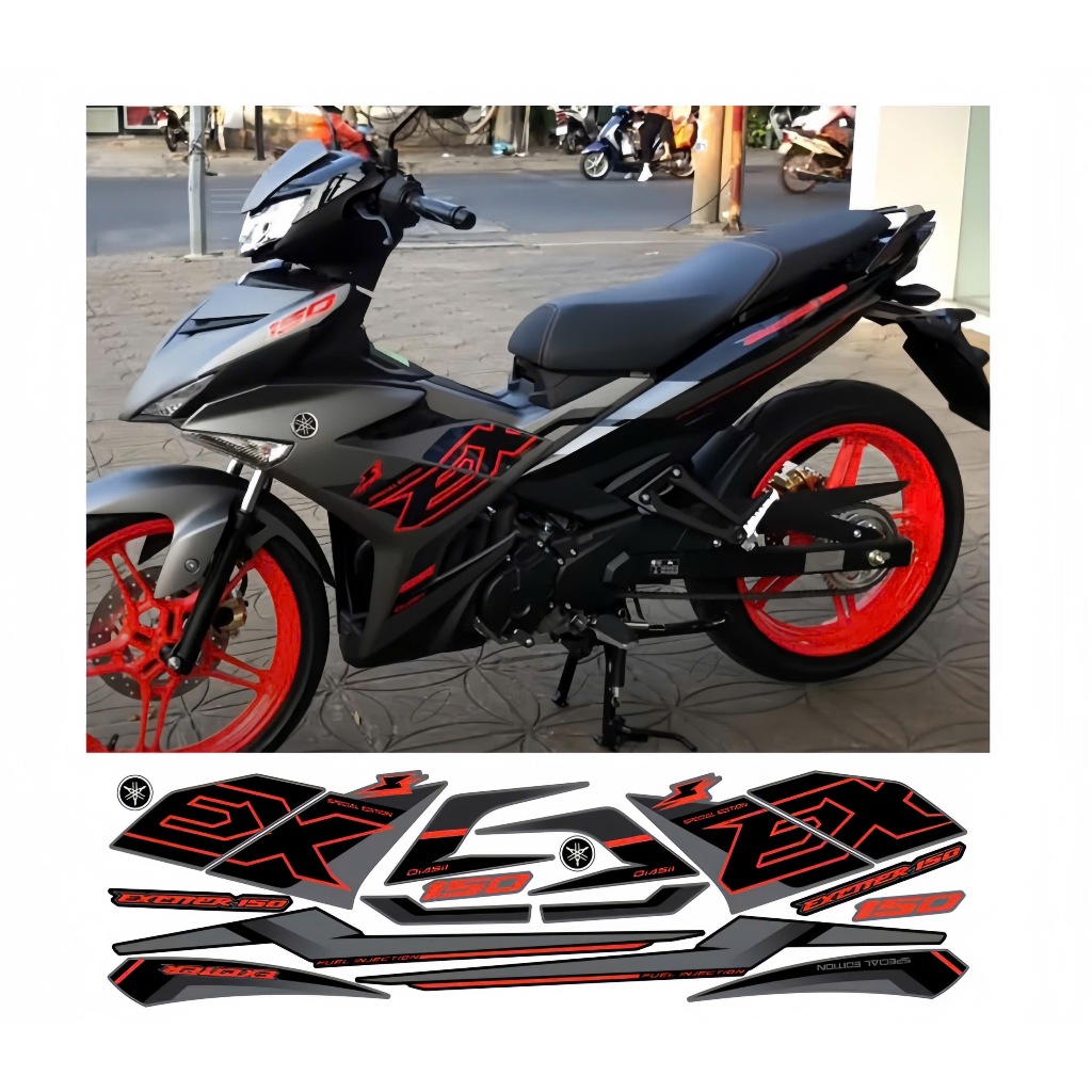 tem rời exciter 150 cao cấp chất liệu in 3 lớp PPF chống nước không phai màu nhãn dán decal.
