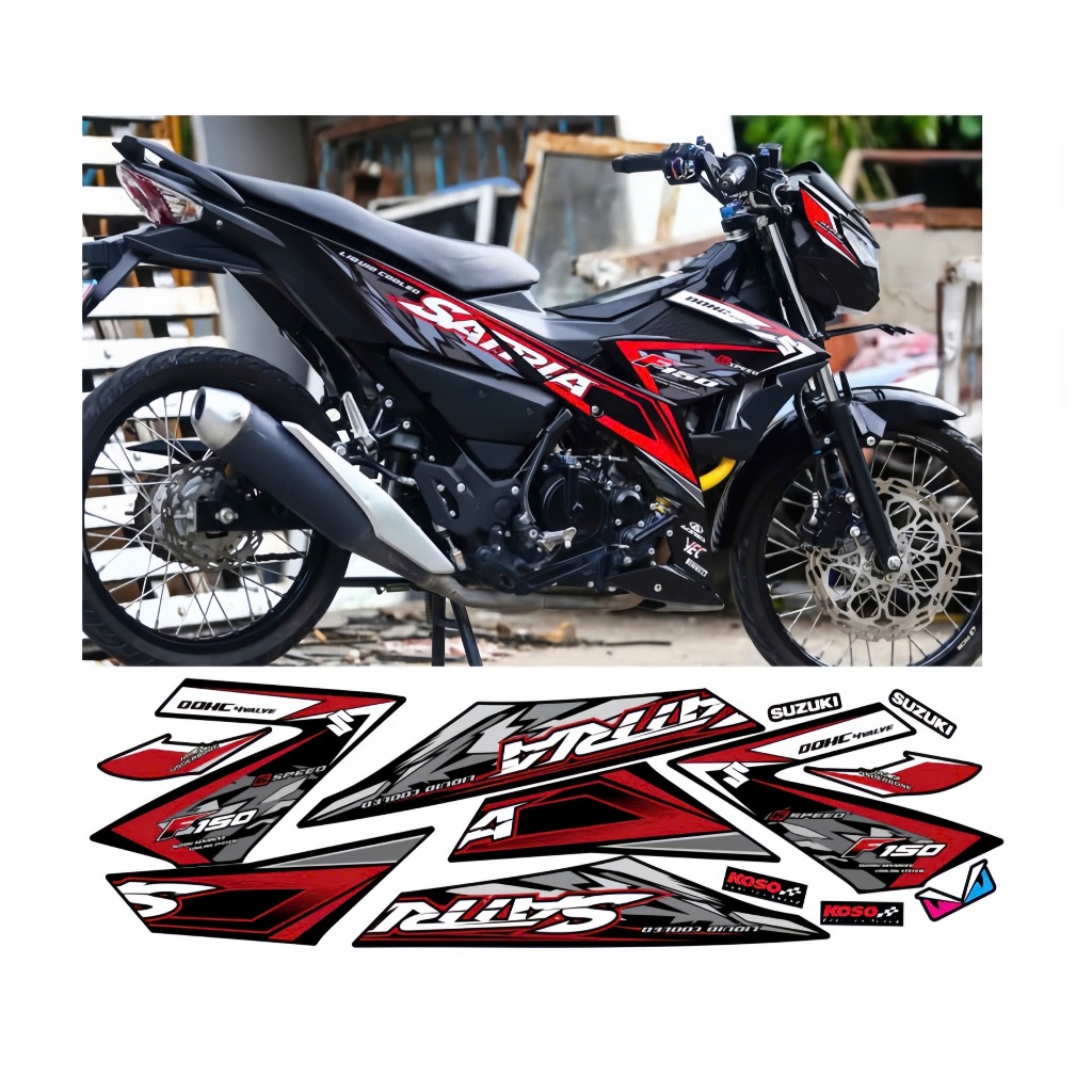 tem rời satria 150 cao cấp chất liệu 3 lớp chống nước không phai nhãn dán decal.logo