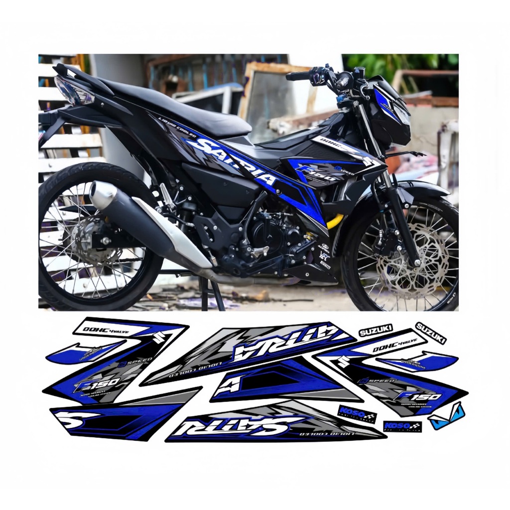 tem rời satria 150 cao cấp chất liệu 3 lớp chống nước không phai nhãn dán decal.logo