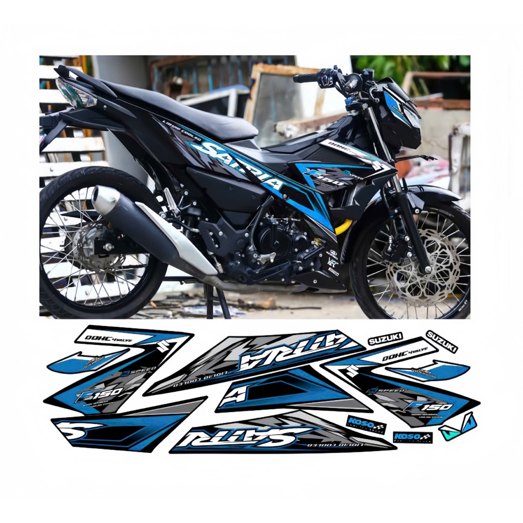tem rời satria 150 cao cấp chất liệu 3 lớp chống nước không phai nhãn dán decal.logo