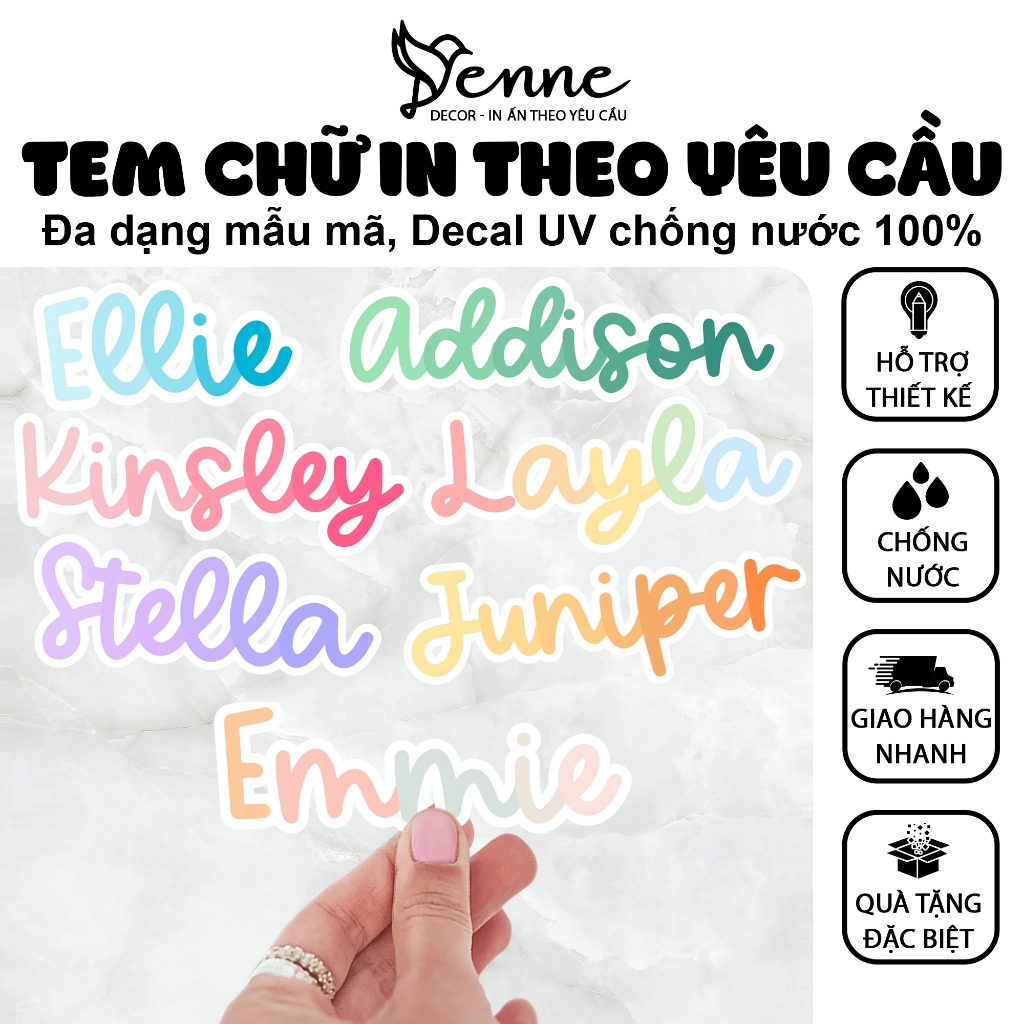 Tem tên dán mọi vị trí, tem tên nhận in tên theo yêu cầu bền, đẹp ...
