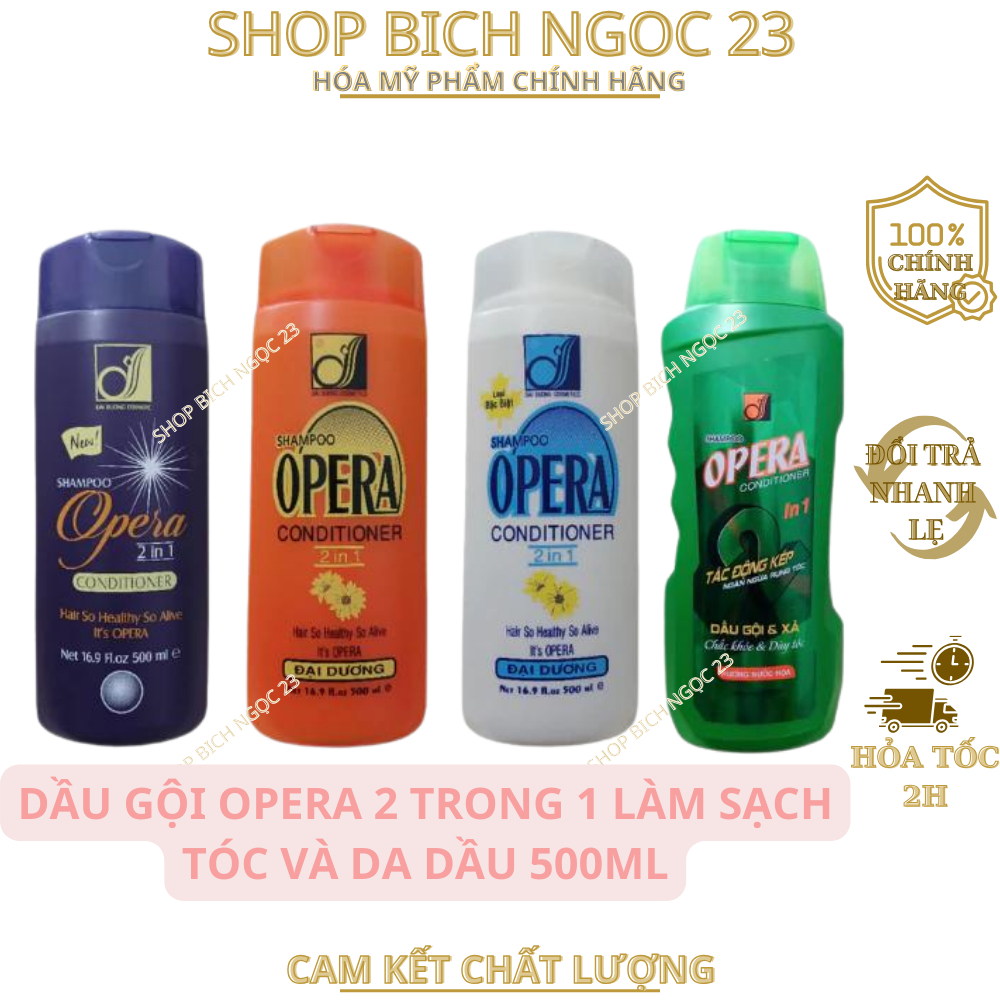 Dầu gội đầu Opera 2 trong 1 giảm gàu và rụng tóc làm sạch tóc và da dầu 500ml