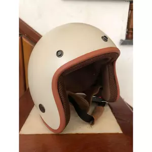 Mũ Nón Bảo Hiểm 3/4 Màu Kem Chính Hãng - Kính Phi Công + Kính UV 400 Đen - Helmet Đội Đầu