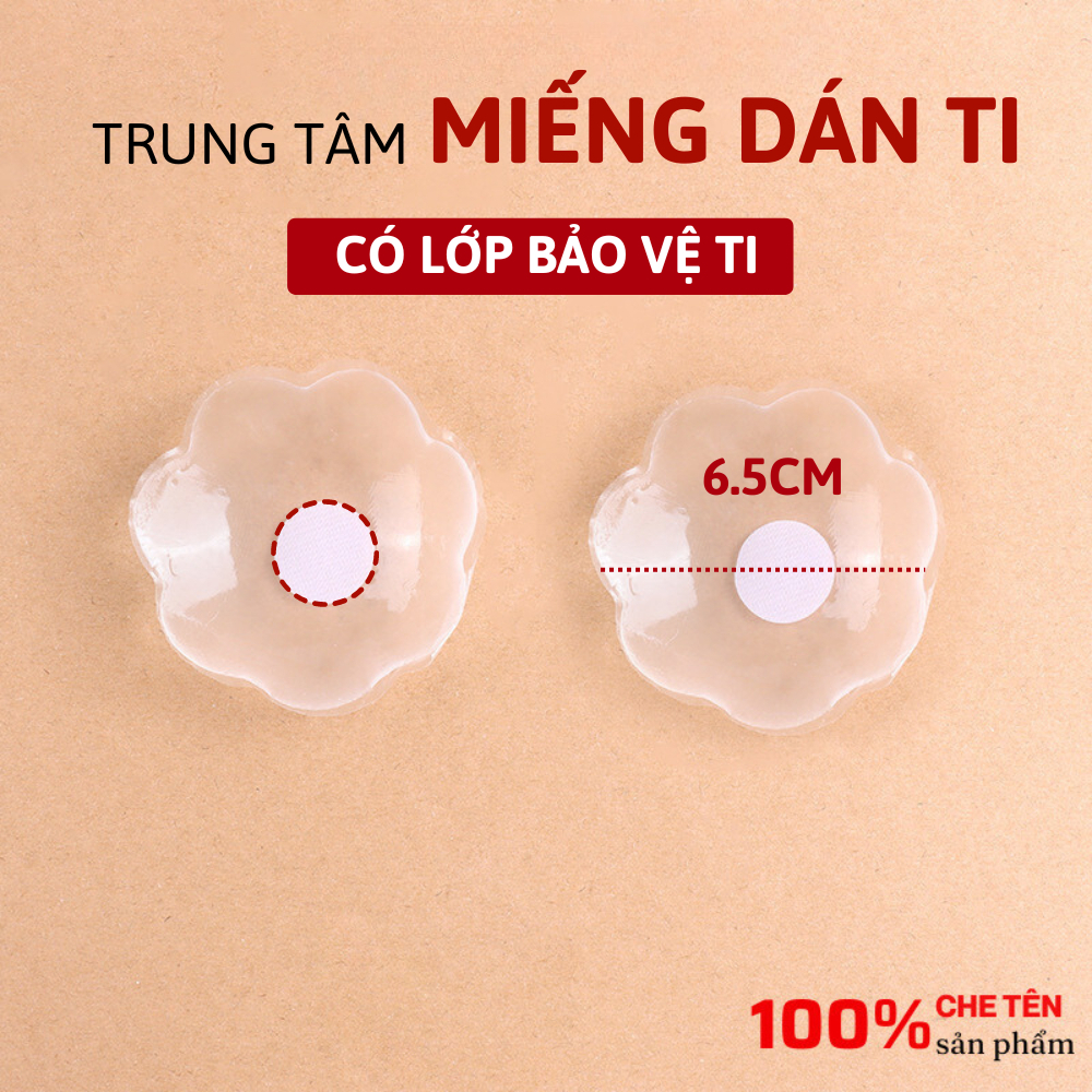 Miếng Dán Ngực Silicon Trong Suốt Siêu Mỏng Hộp 5 cặp sử dụng nhiều lần 994