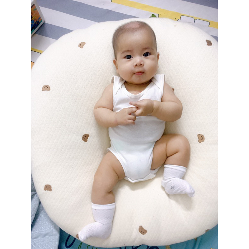 [MD18] 0-24m body chip/áo liền thân ba lỗ trắng trơn ho bé