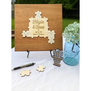Bảng puzzel bằng gỗ  ký tên lắp ghép | THAO WEDDING | Wedding puzzel Mẫu 0339