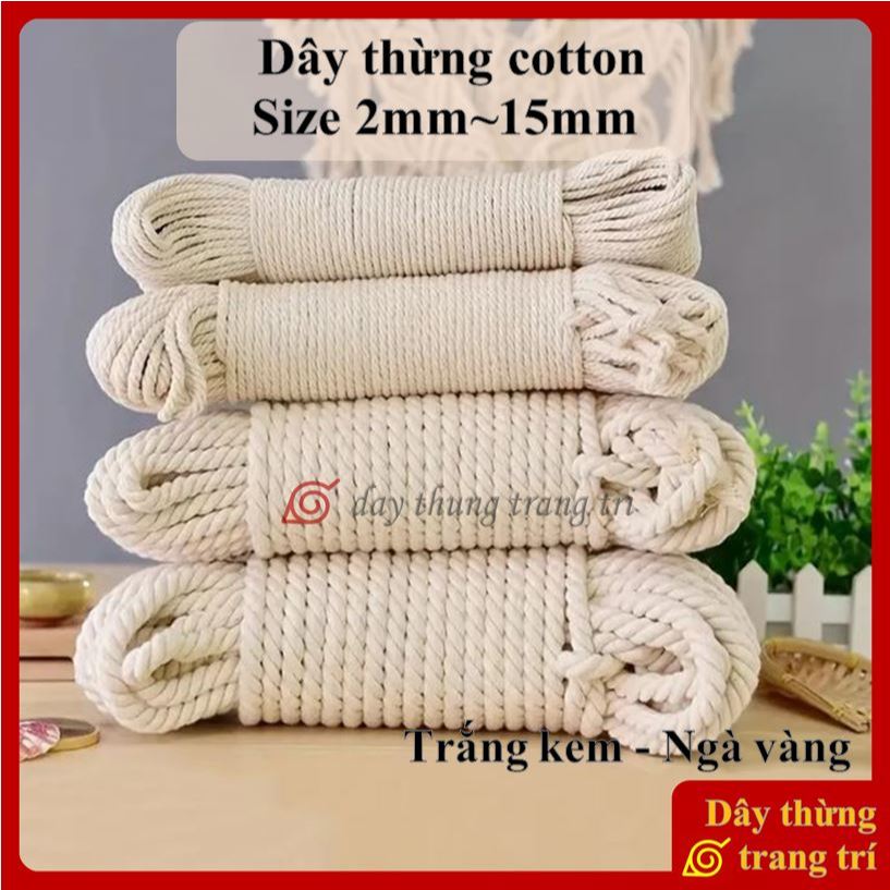 Dây macrame, 5m~30m dây thừng macrame, làm handmade, decor, 2mm, 3mm, 4mm, 5mm, 8mm,10mm,15mm☘️