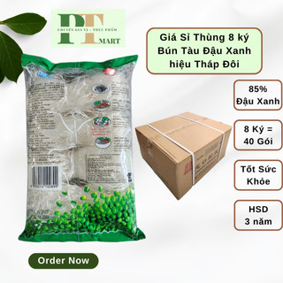 Thùng 8 ký Bún tàu (Miến) Khô Đậu Xanh hiệu Tháp Đôi, Gói 200g. Nấu canh, Xào miến