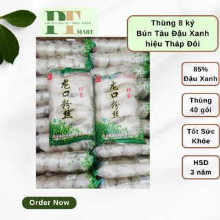 Thùng 8 ký Bún tàu (Miến) Khô Đậu Xanh hiệu Tháp Đôi, Gói 200g. Nấu canh, Xào miến