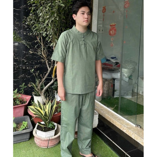 Nam 3Nút Tay Ngắn # Quần Áo Nam Đi Chùa