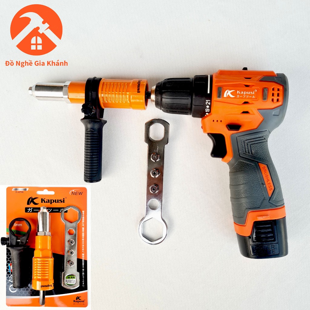 Đầu rút rive đinh tán dùng cho máy khoan pin,khoan điện kapusi | Shopee ...