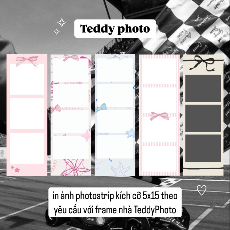 [In từ 3 tấm] Photostrip - In ảnh Photobooth theo yêu cầu kt 5x15 - Frame thiết kế