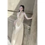-Váy Lụa Dự Tiệc Cổ ĐỖ Kín Lưng DÁNG DÀI Chất Lụa Mềm Mịn Sang Trọng Phong Cách Sang Trọng Nhẹ Nhàng