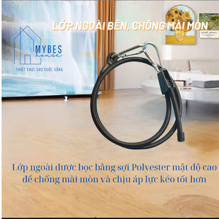 Dây co, dây thun điều chỉnh độ dài co giãn buộc hàng, hành lý móc sắt đa năng dành cho gia đình