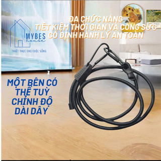 Dây co, dây thun điều chỉnh độ dài co giãn buộc hàng, hành lý móc sắt đa năng dành cho gia đình