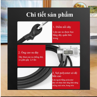 Dây co, dây thun điều chỉnh độ dài co giãn buộc hàng, hành lý móc sắt đa năng dành cho gia đình