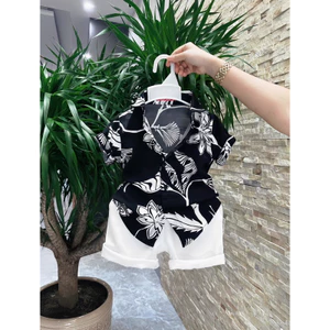 set sơmi hoa tiết đen cho bé trai 10-52kg TONI BRAND