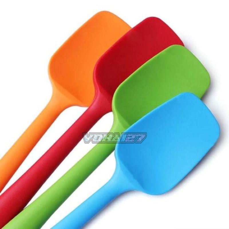Muỗng múc bột silicon 28cm - Muỗng vét bột (Màu sắc ngẫu nhiên)