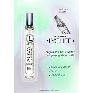 Nước hoa Lăn Lychee 12ml .Có 6 Hương cho khách lựa chọn. lưu hương trên 8h