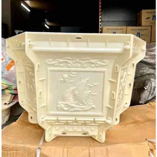 Khuôn đúc chậu lục giác rộng 60 cao 40 chất liệu nhựa abs hoa văn phúc, lộc, thọ, sen, thuyền, ngựa kèm khuôn chân