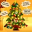 Cây Thông Noel Vải Nỉ Treo Tường Dán Kinh 32 Chi Tiết Cho Bé Tự Trang Trí Size To Kèm Đèn Led BỐ KHỦNG LONG