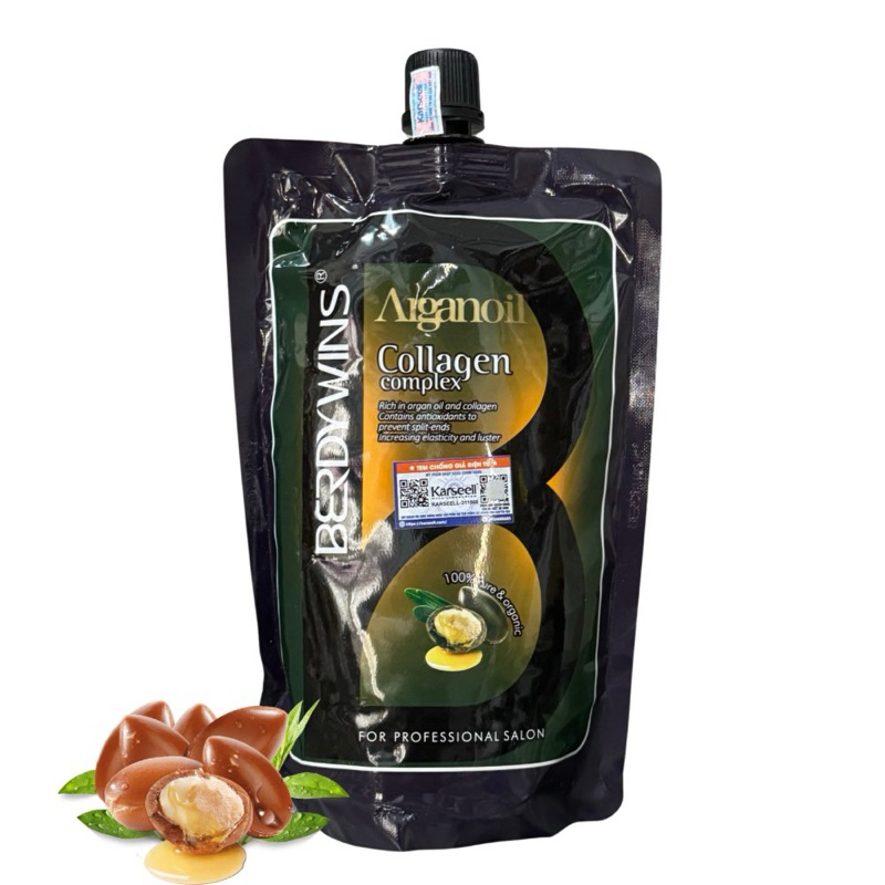 Kem hấp ủ tóc Berdywins Collagen Keratin hương Argan Oil phục hồi mềm mượt thơm lâu