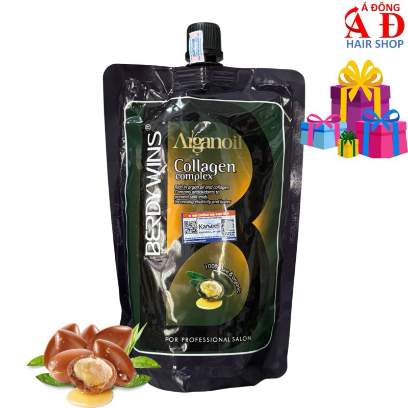 Kem hấp ủ tóc Berdywins Collagen Keratin hương Argan Oil phục hồi mềm mượt thơm lâu